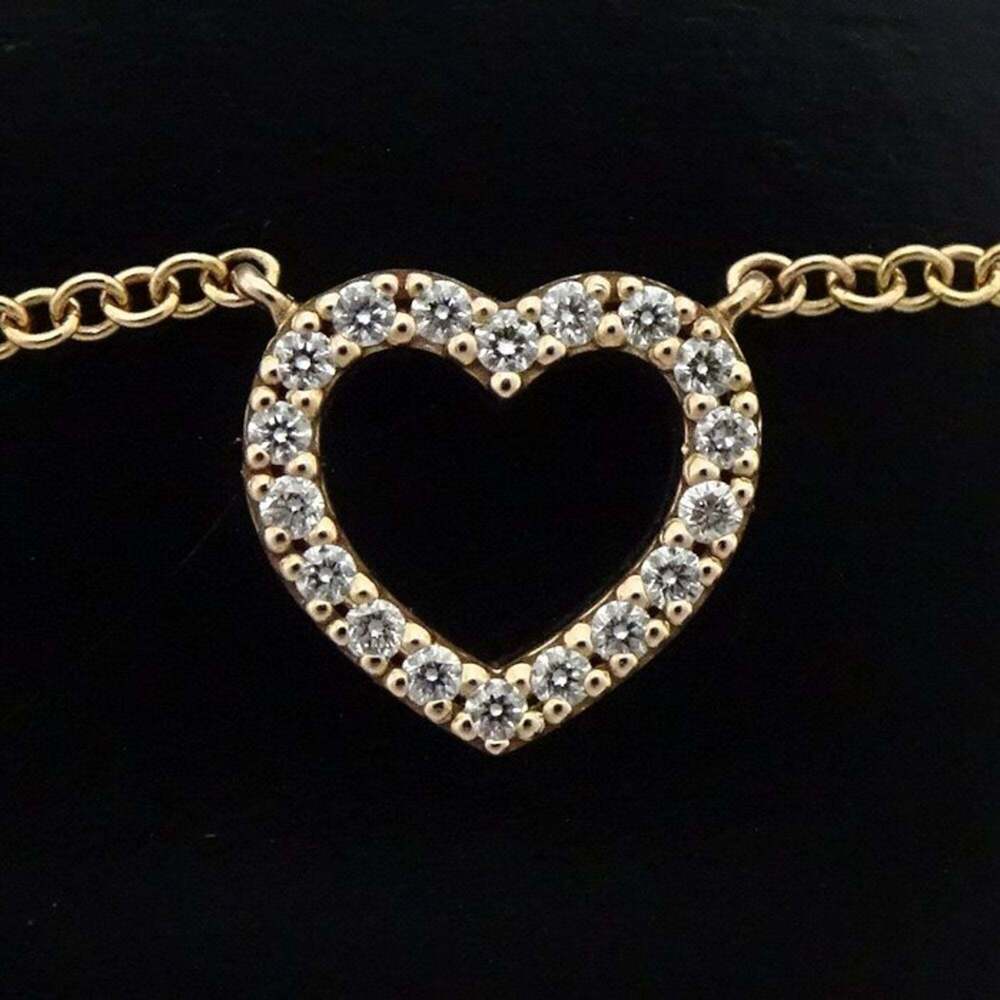 TIFFANY Authentic Gold Diamond Heart Necklace - Picture 5 of 9